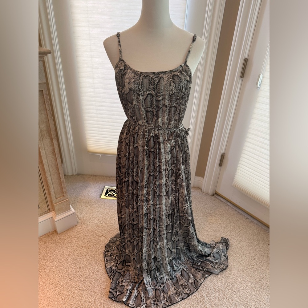 bishop + young Gray Snake Print Maxi Dress